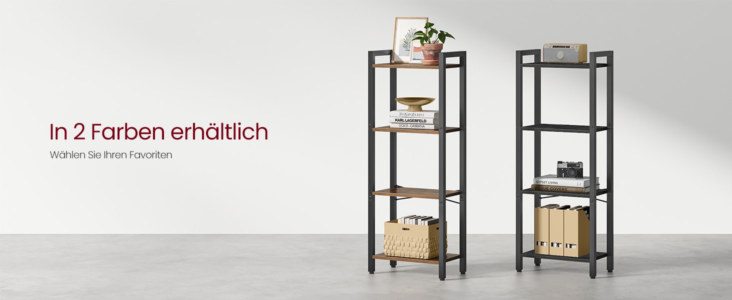 VASAGLE 4-Tier Regal mit offener Ablage