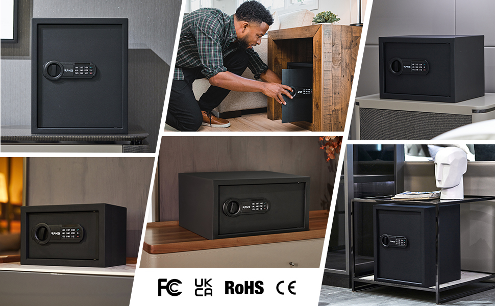 Електронний сейф RPNB Luxus Tresor з кодовим замком, 51 л – для дому, офісу, готелю, зберігання грошей та коштовностей