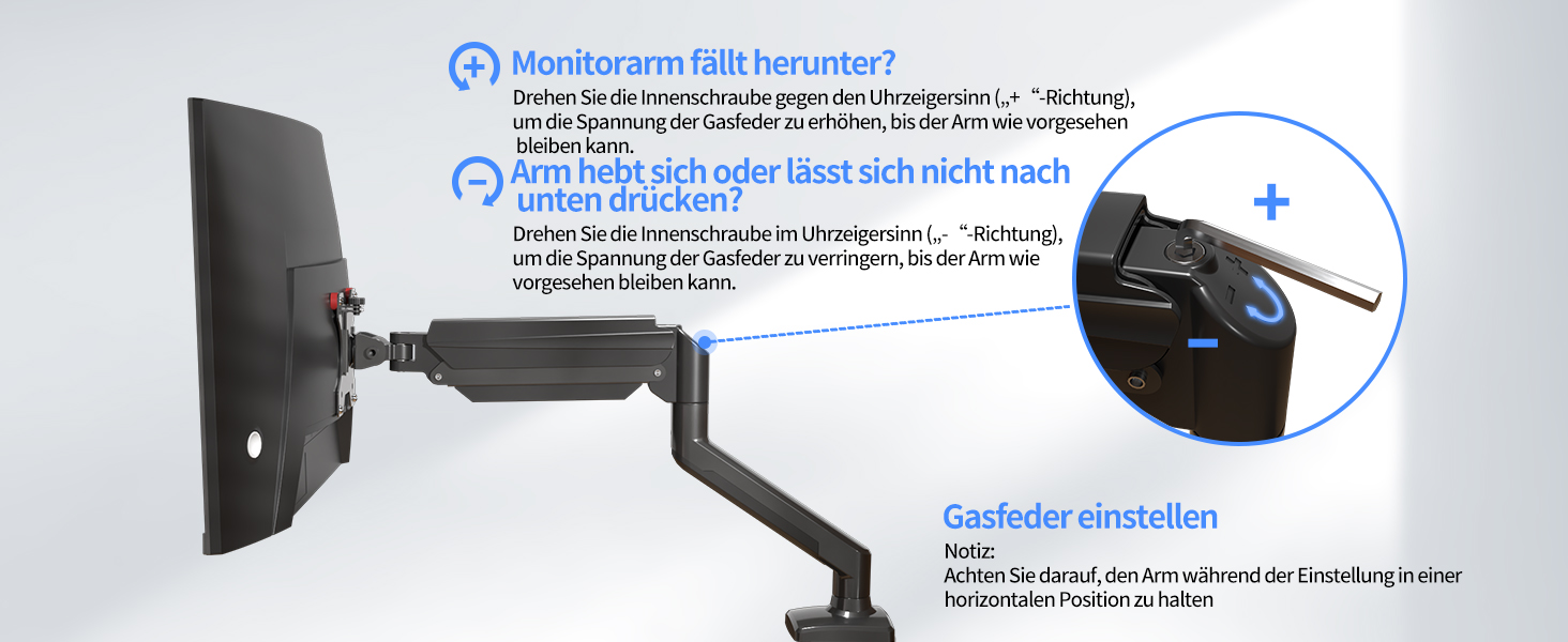 Кріплення для монітора Suptek MD01A: підходить для моніторів 13-32 дюймів, до 9 кг, газ-амортизатор, 360° оберт, регулювання висоти, нахил, VESA 75x75/100x100 мм, чорний
