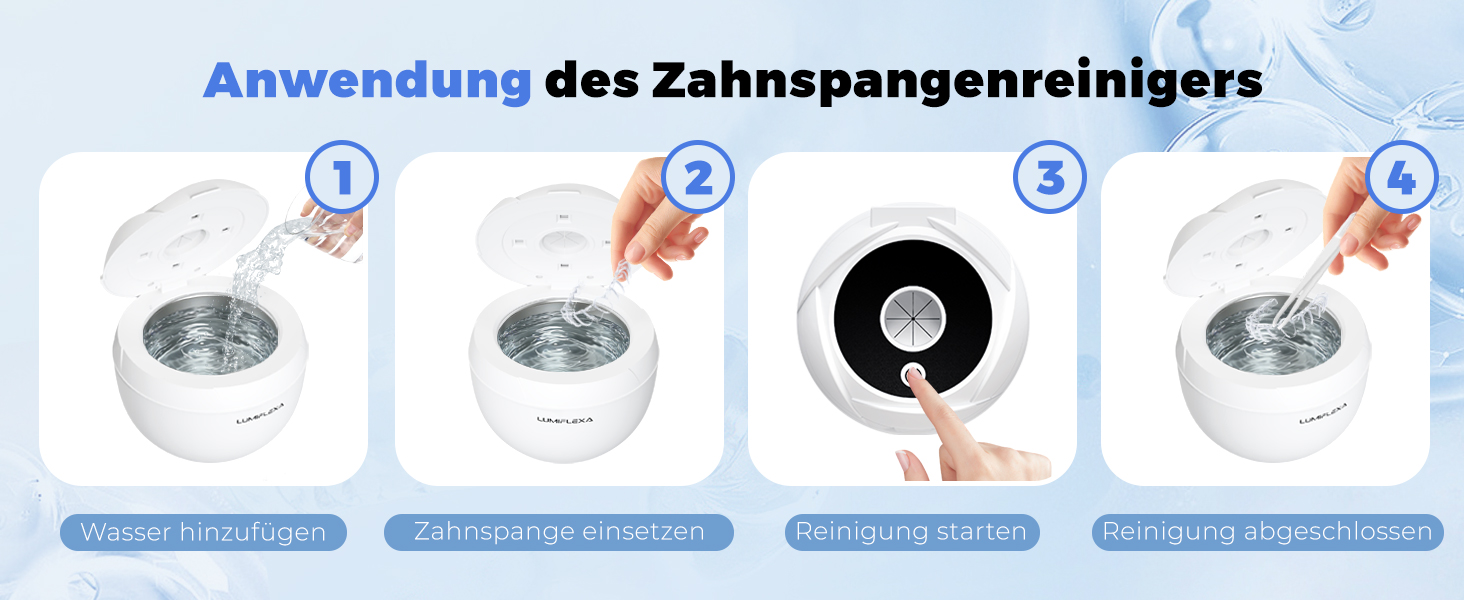 Ультразвукова ванна для чищення 45 кГц з УФ-лампою 200 мл - 4 режими для брекетів, кап, ювелірних виробів (Біла)