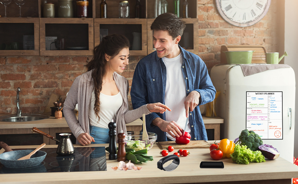Пресс для часнику та імбиру з важелем, набір з очищувачем для апельсинів, нержавіюча сталь, чорний