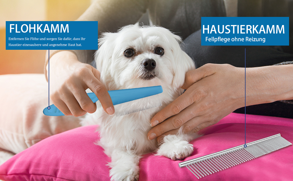 Набір щіток для собак, 5 шт. для грумінгу, самоочищувані, для великих та середніх собак, котів та дрібних тварин, для довгої та короткої шерсті, зменшує випадання шерсті, блакитний