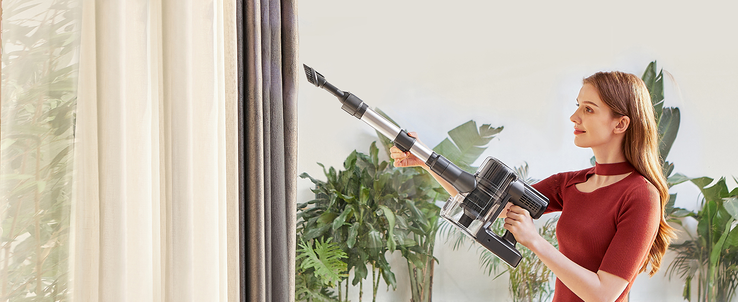 Бездротовий пилосос Ultenic U12 Tech Green Eye™ з акумулятором, 45000Pa, для твердих підлог, килимів та шерсті тварин, з автоматичним режимом та покращеною насадкою проти ковтунів