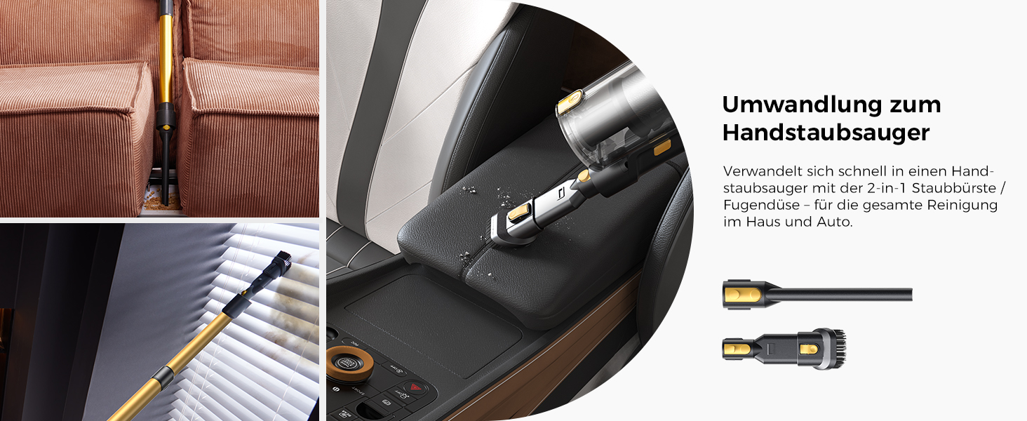 Бездротовий пилосос Proscenic P15: 55KPa, 580W, 70 хв, LED дисплей, антизаплутана щітка, фільтр GreenEye, для твердих поверхонь, килимів, шерсті тварин, авто