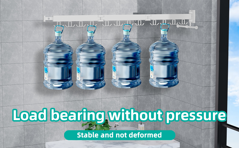 Настінна сушилка для білизни Honeyhouse Einziehbar - розкладна, поворотна, з кріпленням до стіни. Чорний колір