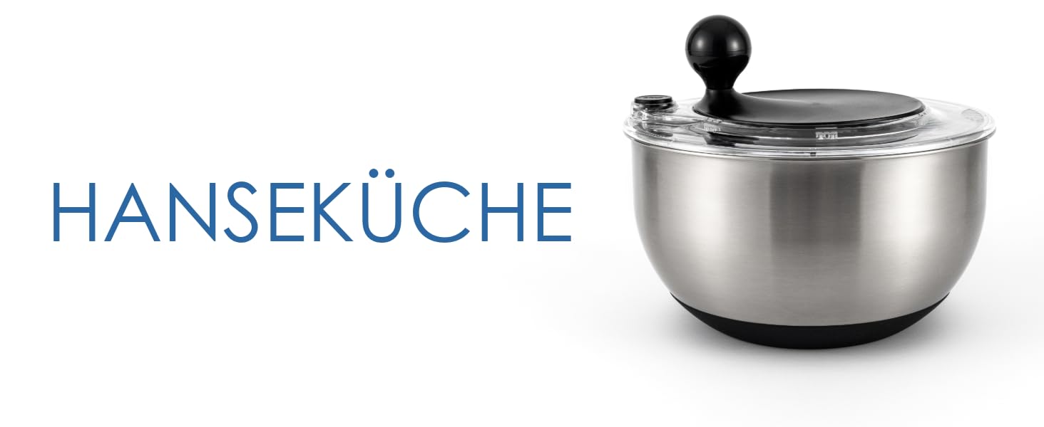 Салатниця-швидкокрутка з нержавіючої сталі – для миття, просушування та зберігання салату. BPA-free, об'єм 4,5 л, з ручним приводом