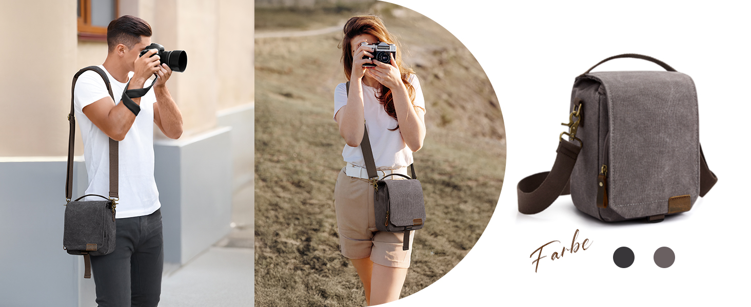 Сумка для камери S-ZONE: водонепроникна фотосумка на плече для DSLR/SLR, сіра