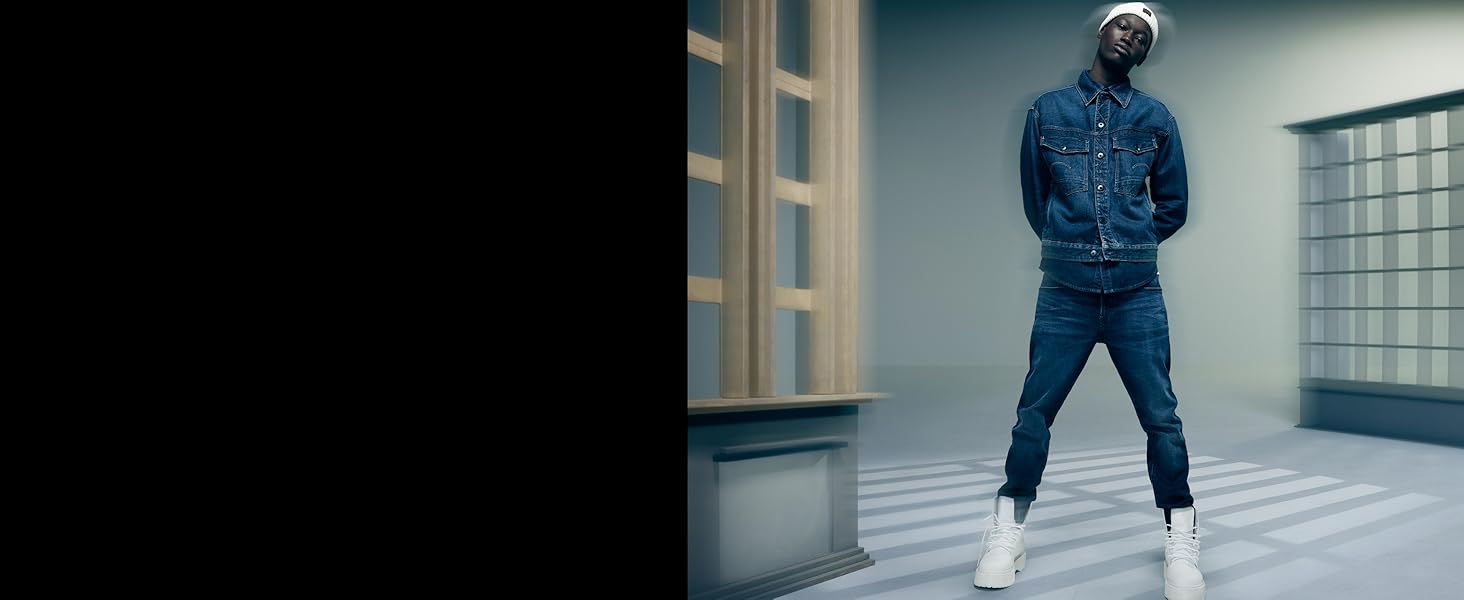 Джинси чоловічі G-Star 3301 Slim - вузькі, класичний синій колір