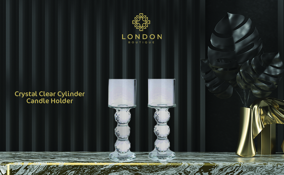 Набір свічників London Boutique з кришталевими лотосами, 2 шт. – декор для столу, подарунок з кристалами Swarovski, у подарунковій коробці