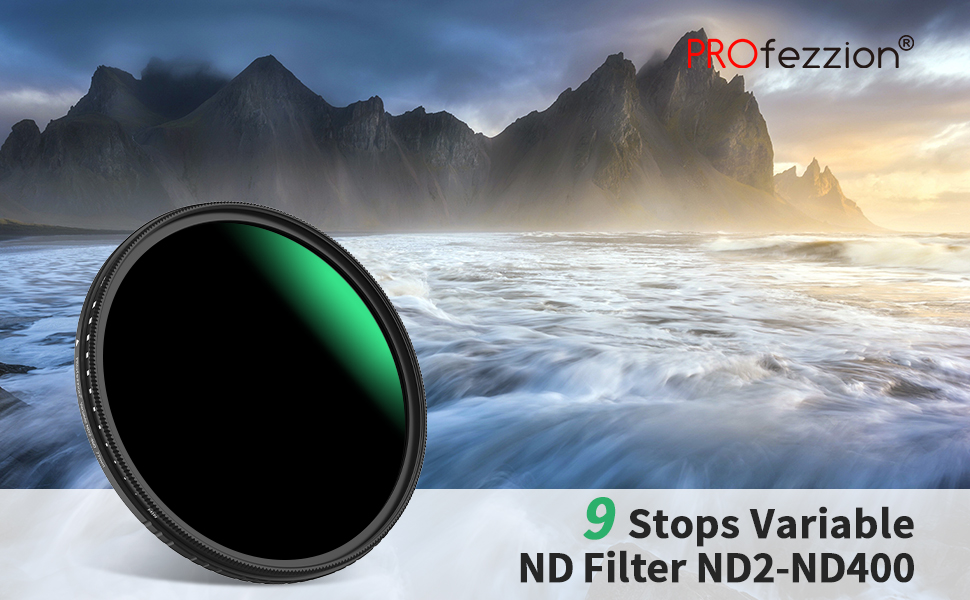 Фільтр ND змінної щільності Graufilter 72mm для DSLR камер, Sigma, Nikon - ND2-ND400, водонепроникний