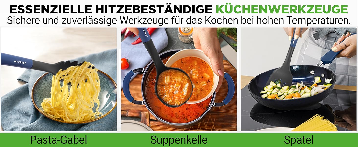 Набір посуду NutriChef 11 предметів: каструлі та сковорідки з антипригарним покриттям, для всіх типів плит (темно-синій)