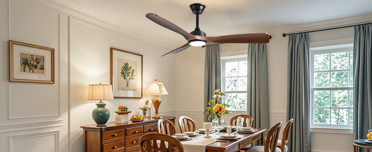 Depuley Стеляний вентилятор з підсвічуванням для вулиці: LED лампа з вентилятором для саду, тераси - 132 см, з підсвічуванням та APP для вітальні, ресторану, офісу, коричневий, 52''