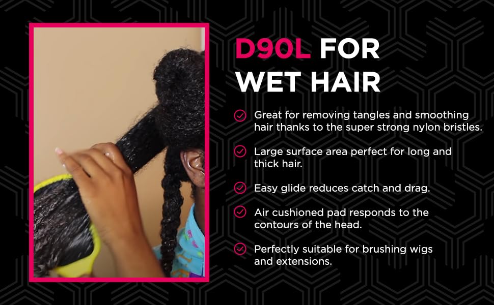 Щітка для волосся Denman D90L Tangle Tamer Ultra для довгих та густих волосся, чорна