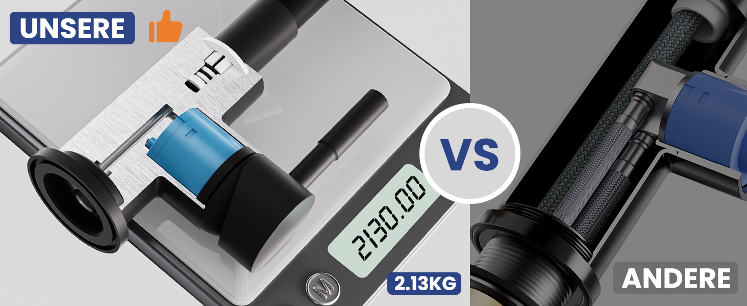 Змішувач для кухні гнучкий чорний, нержавіюча сталь, 2 режими струменя, 360° поворот, кухонний змішувач, преміум якість