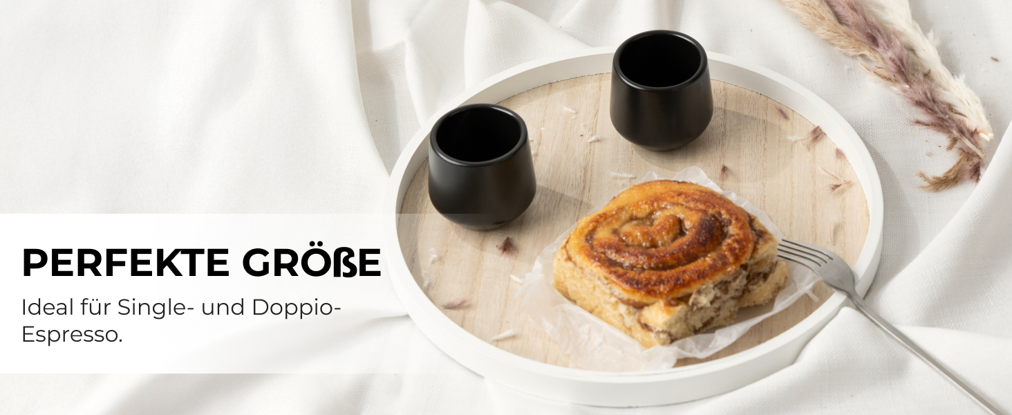 Набір чашок для еспресо Miamio 4 шт. (90 мл) з кераміки без ручки, чорний