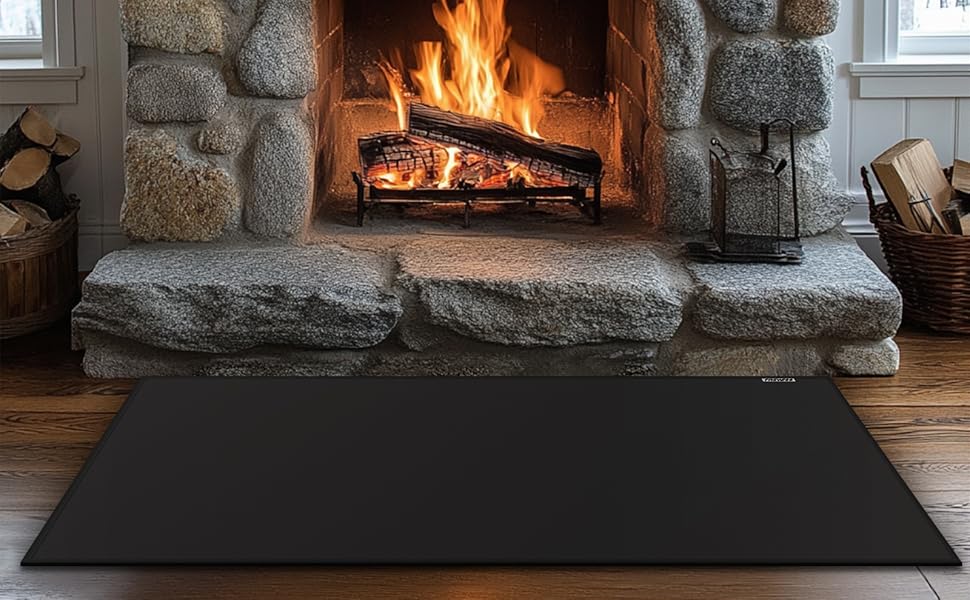 Килимок для гриля, захист від полум'я, 105x60 см, для газового гриля, силікон-склотканина, чорний