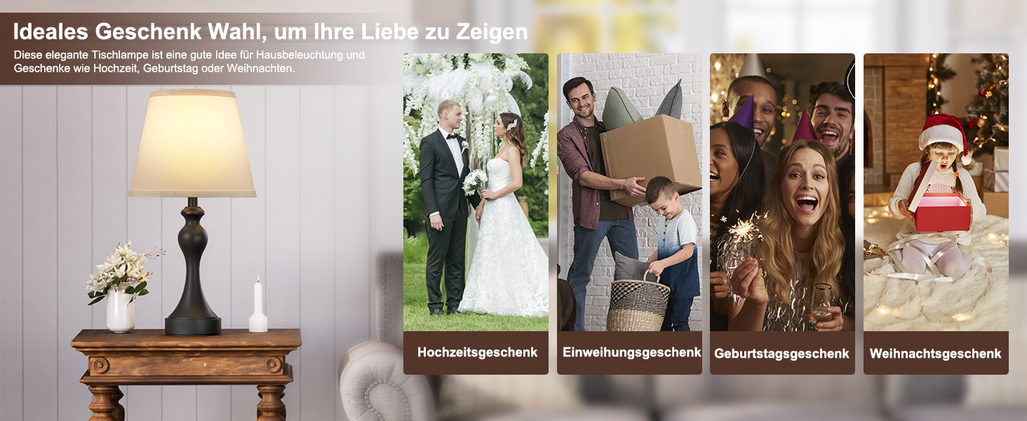 Настільна лампа Kakanuo з торшером, 2 шт., з USB-портами A+C, диммування, вінтажний дизайн, для спальні, вітальні, офісу, білий абажур, золотий цоколь