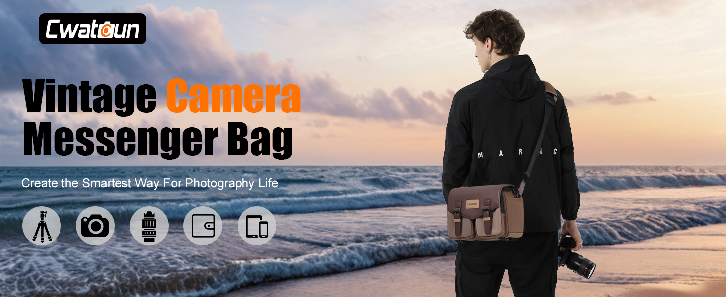 Компактна камера Cwatcun з водонепроникним корпусом та штативом, для фотографії DLR/LR/piegelloe, об'єктив (коричневий)