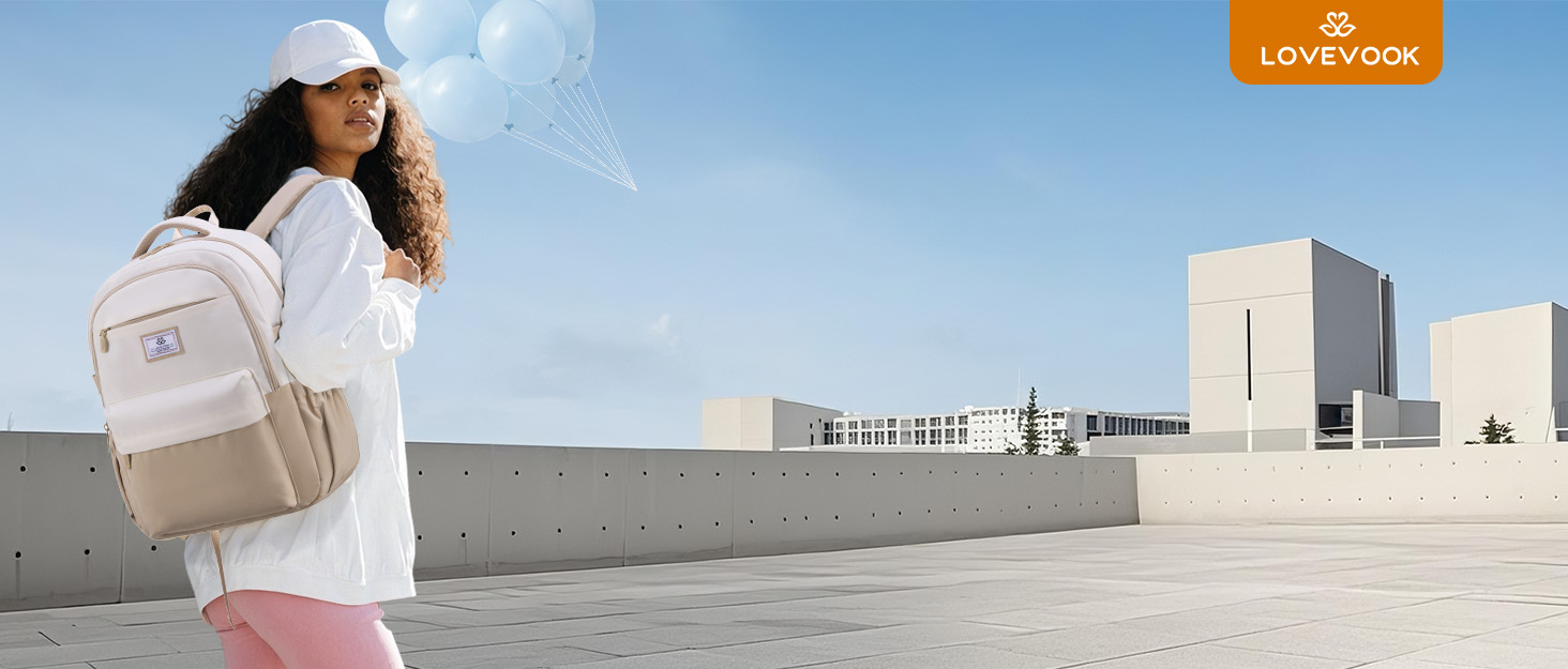 LOVEVOOK Рюкзак для жінок, 15.6 дюймів, рюкзак для ноутбука, шкільний рюкзак для дівчаток-підлітків, водонепроникний, з багатьма відділеннями, сучасний рюкзак для роботи, школи, подорожей, чорний
