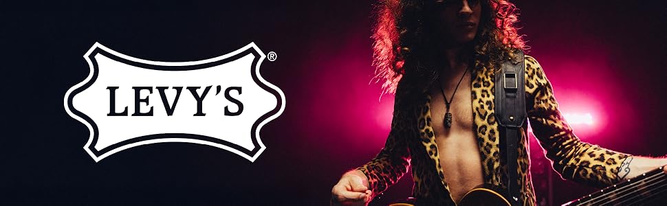 Гітарний ремінь Levy's Leathers з замшевої шкіри, чорний, з візерунком Paisley, ширина 7,6 см (PMS44T03-BLK)