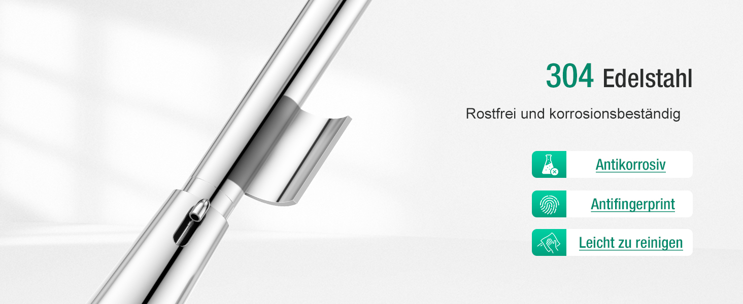 Кран кухонний CREA Wasserfall висувний з дозатором мила, нержавіюча сталь, 360° оберт, 4 режими, хром