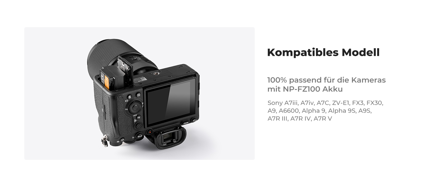 Акумулятор K&F Concept NP-FZ100 (3 шт) з зарядним пристроєм на 3 слоти, 2280mAh для Sony Alpha A7III, A7IV, A7R III/A7R3, A7RIV, A7RV, A7C, A7S III/A7S3, A9, A9II, A6600, A9R, FX3, FX30