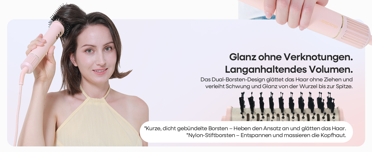 Аirstyler 7-в-1: Фен, плойка, брашинг, термощітка, автоматична завивка, іонізація, захист від пошкоджень, рожевий