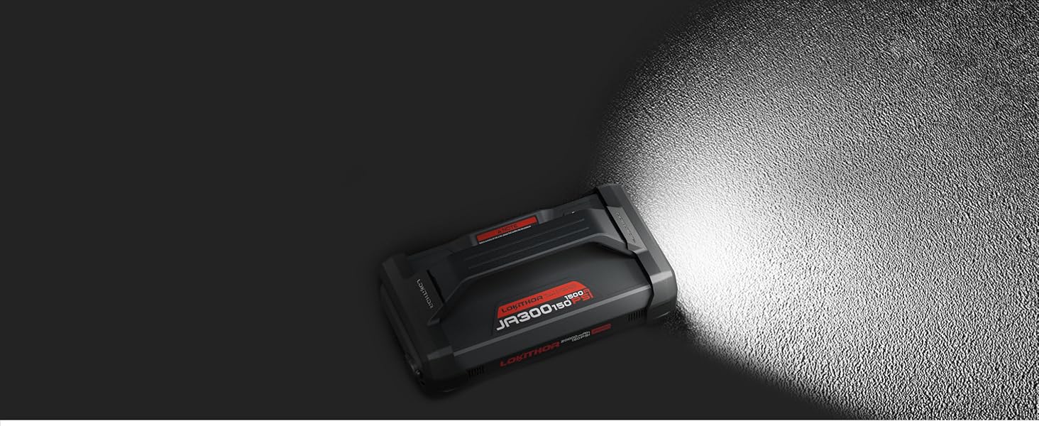 Бустер-стартер LOKITHOR JA300 з компресором 150 PSI та Powerbank 1500A для автомобіля