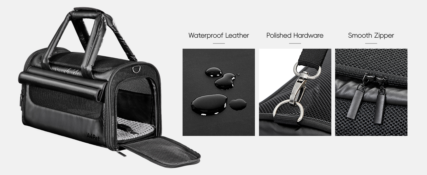 Транспортна переноска для собак та котів, чорна, M - складана переноска для подорожей літаком, авто та потягом