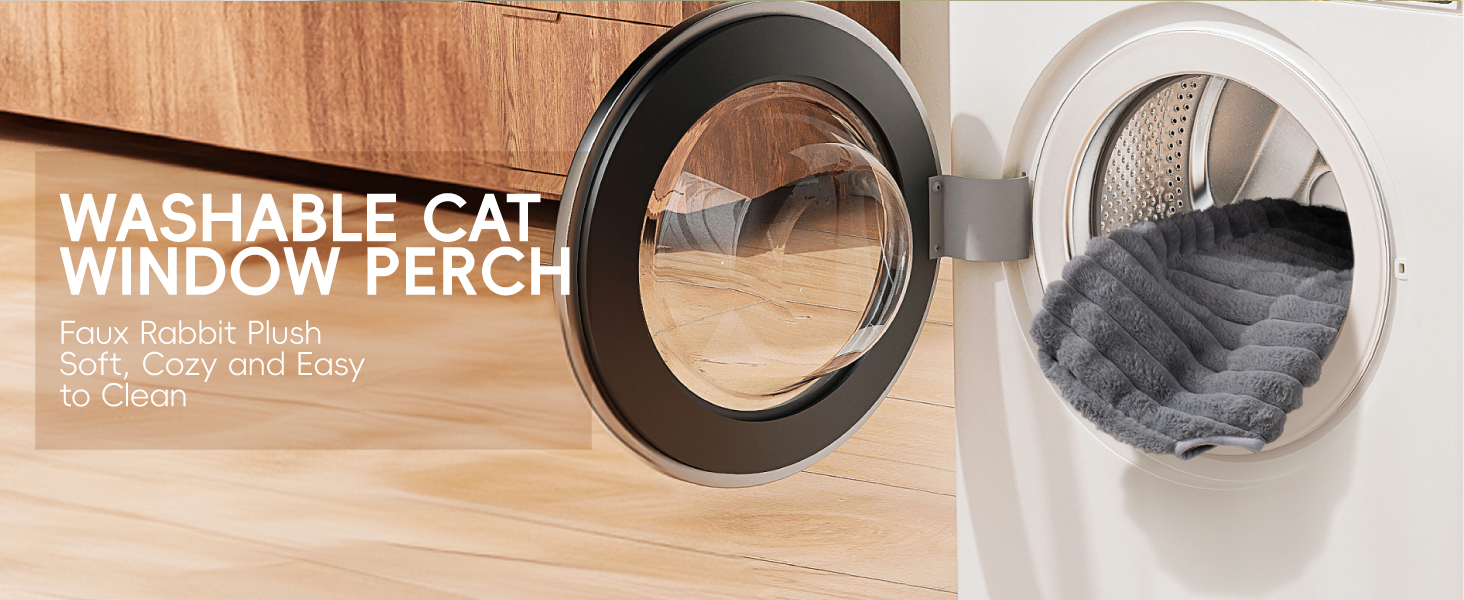 Кішка лежанка на вікно MEWOOFUN - розкладна, знімний чохол, сталевий каркас, до 18 кг