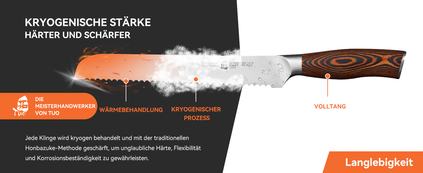Ніж кухарський TUO Hackmesser 18 см, нержавіюча сталь, високоякісна сталь, ергономічна рукоятка Pakkawood, для кухні та ресторану