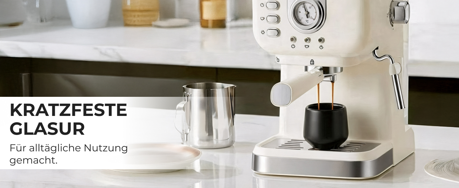 Набір чашок для еспресо Miamio 4 шт. (90 мл) з кераміки без ручки, чорний