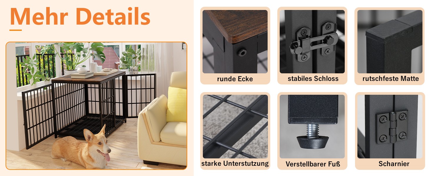 Клітка для собак BingoPaw Holz: Будинок для собак у стилі меблів з трьома дверцятами, знімним піддоном, 78x56x65 см, білий. Також доступна: 91x63x74 см, чорний