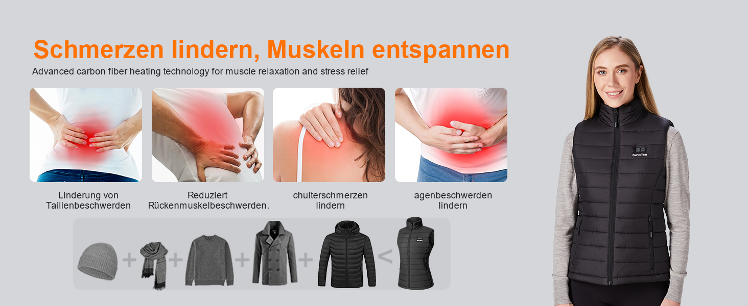 Жіноча грілка з Power Bank 16000mAh 7.4V, Обогріваючий жилет для жінок, Легка електрична грілка, Підходить для їзди на велосипеді, Outdoor-роботи, Чорний