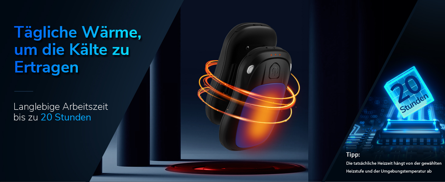 Електричний нагрівач для рук, перезаряджуваний, 2 шт. (Blue)