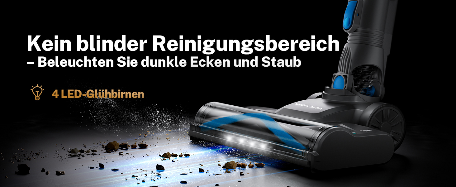 Бездротовий акумуляторний пилосос 25000Pa, 175W, 50хв, з антизаплутувальною насадкою та самостійним паркуванням, легкий ручний пилосос для прибирання килимів, твердих підлог та шерсті тварин, блакитний