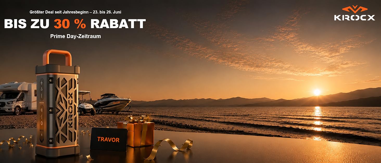 Bluetooth колонка TRAVOR 45W, алюмінієвий корпус, IP68 водонепроникна, портативна, для саду, кемпінгу, будинку, стерео-з'єднання, 25 год роботи, сірий