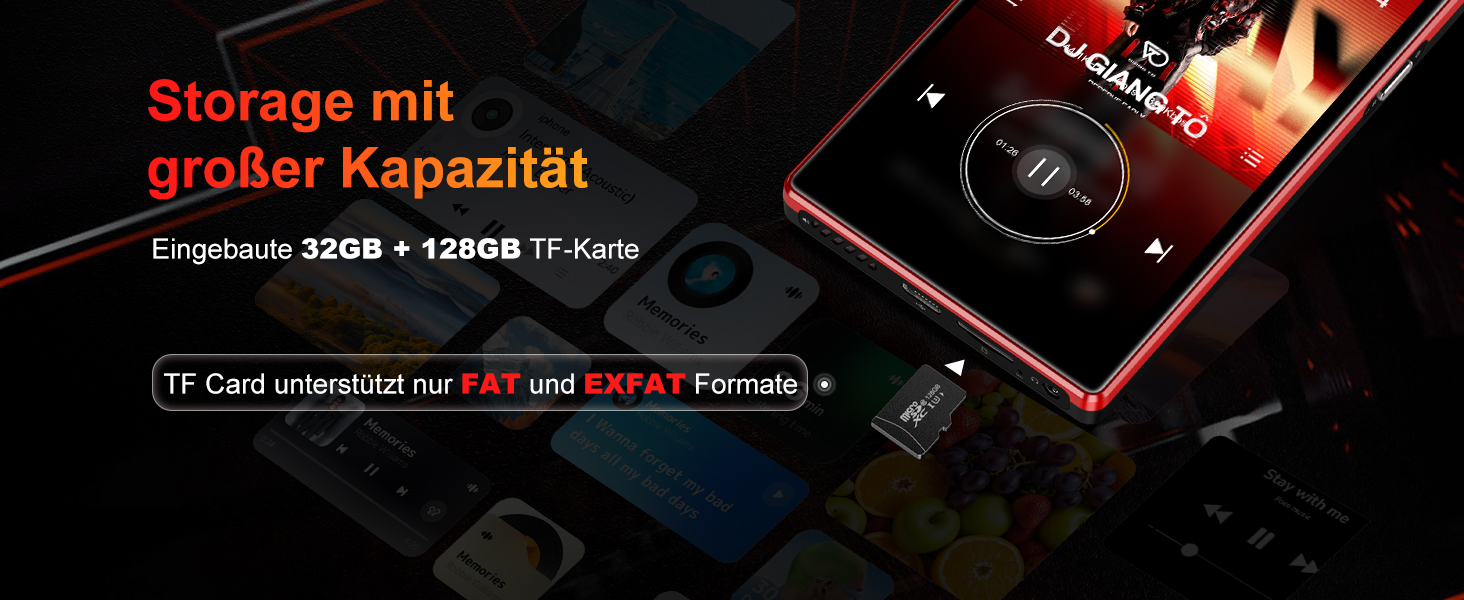 MP3 плеєр Oilsky 160GB з Bluetooth, WiFi, Android 13, 5