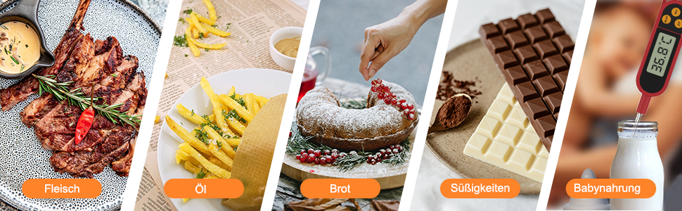 Цифровий термометр для кухні: приготування їжі, м'яса, молока, дитяче харчування | LCD дисплей, довга сонда