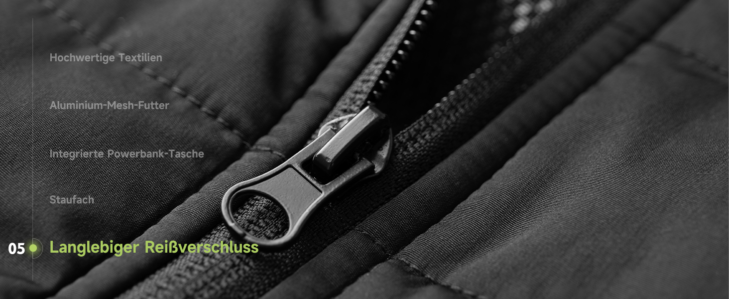 Обогріваючий жилет, жилет з підігрівом для жінок та чоловіків, тепла куртка з акумулятором, куртка з підігрівом з Powerbank, 7.4V/5.0V куртка з 3 рівнями налаштування температури, 6 зон обігріву, теплий жилет, зимова куртка, водонепроникний одяг з акумулятором, чорний - 10000mAh 5V Powerbank