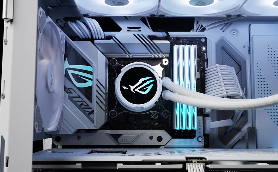Система рідинного охолодження процесора ASUS ROG STRIX LC III 360 ARGB White, 3 вентилятори, біла
