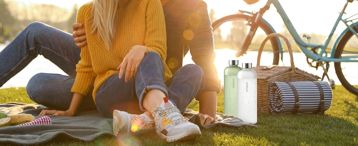 VINSUN пляшка для води 650/1000/1500 мл, тританова, герметична, без BPA, для газованої води, спорт, школа, офіс, велосипед