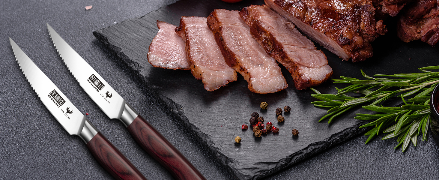 Набір кухонних ножів HOSHANHO (8 шт.) з нержавіючої сталі, професійний японський шеф-ніж, 20 см, з ергономічною ручкою