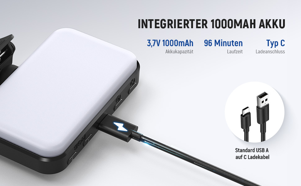 LED світло Neewer для селфі та відеозйомки на телефон/комп'ютер, 54 LED, кліпса, CRI 88, 650mAh