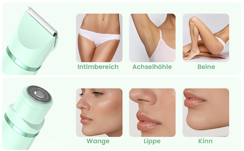Електричний жіночий епілятор для тіла та обличчя, для інтимної зони, USB, зелений
