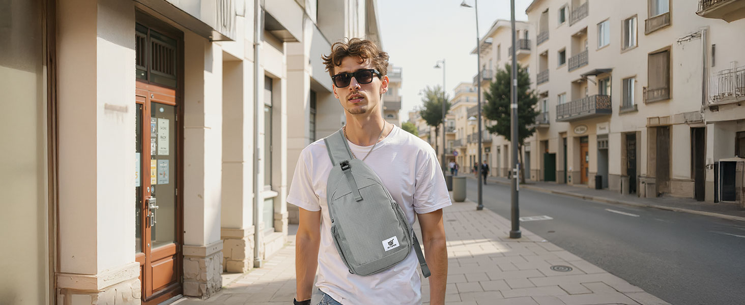 Сумка-слінг SKYSPER через плече унісекс, протикрадіжна нагрудна сумка Crossbody чорного кольору, розмір M