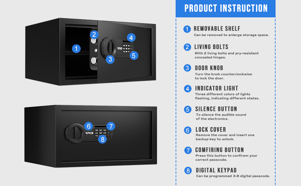 Електронний сейф RPNB Luxus Tresor: сейф для грошей, ювелірних виробів та документів (51 л)