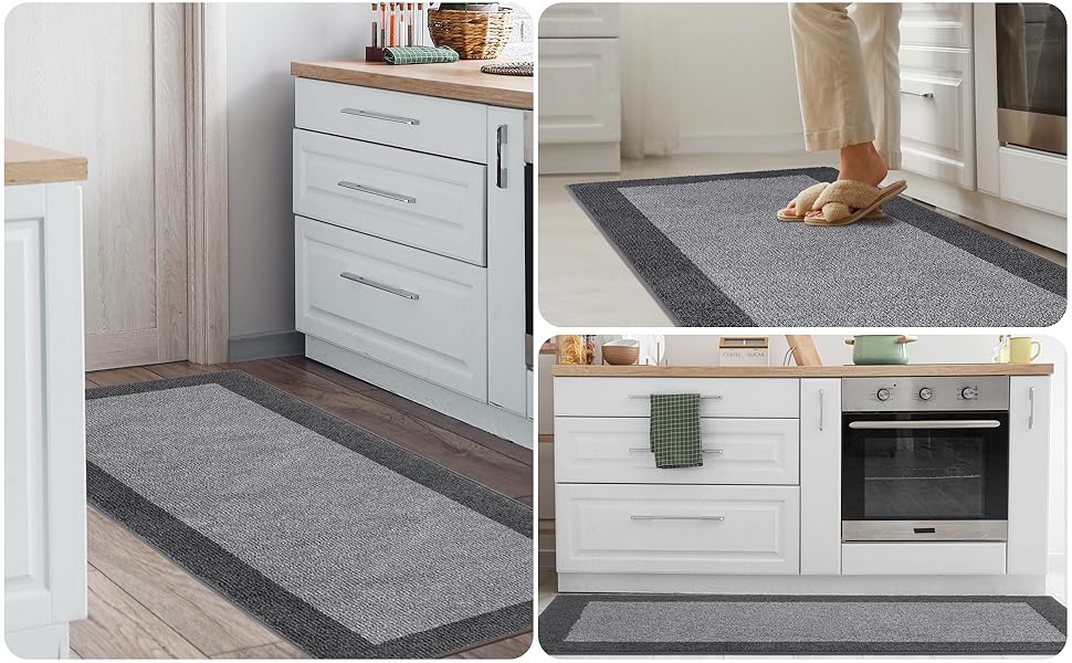 Килимок для дому FCSDETAIL 50 x 80 см, сірий, антиковзаюча, миється, поглинає вологу, для собак, вхідних дверей