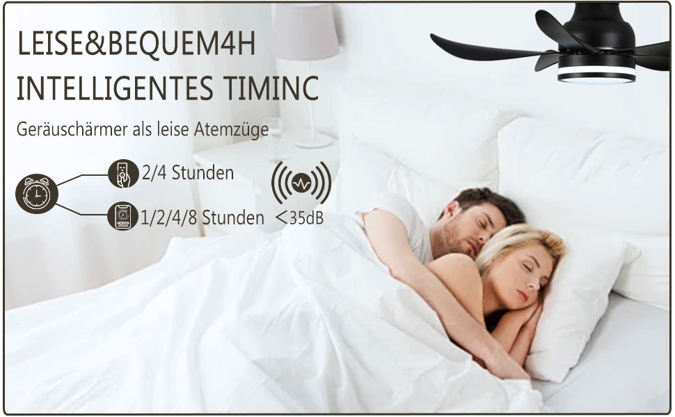 30-дюймовий стельовий вентилятор з підсвічуванням RGB, диммирування, керування пультом та додатком, 6 швидкостей, таймер, чорний, діаметр 76 см