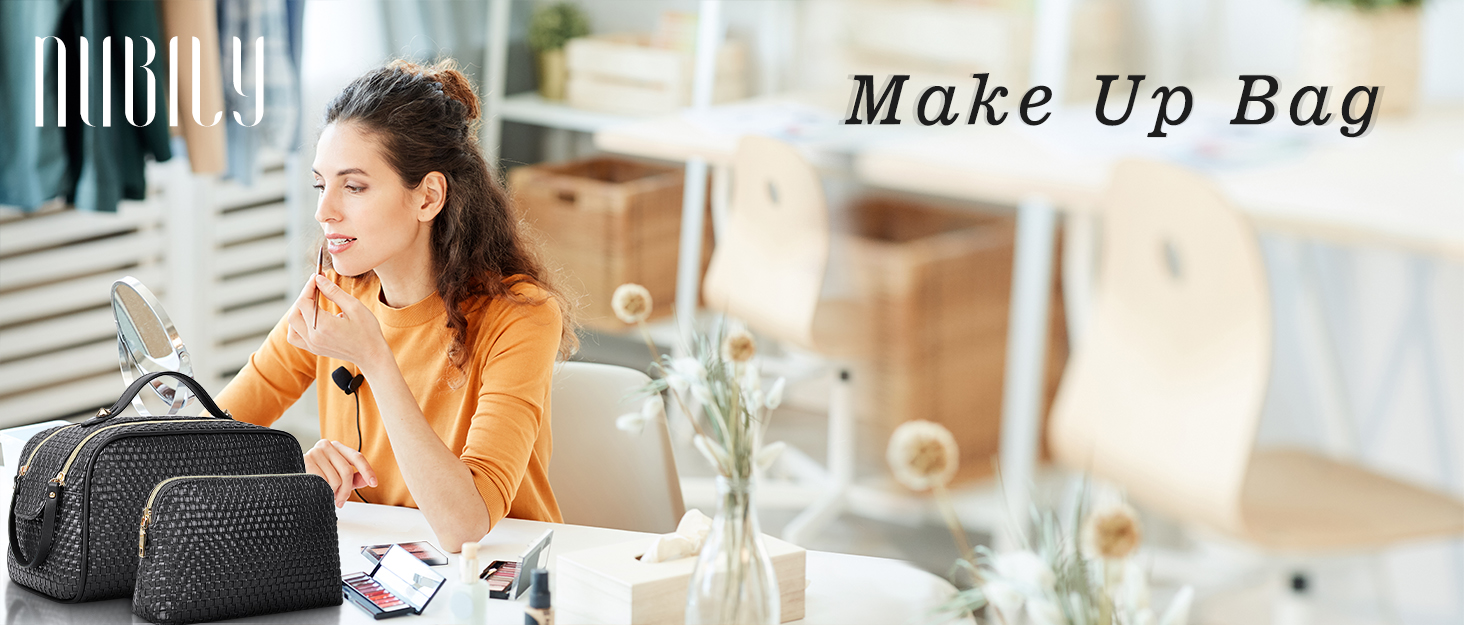 Косметичка NUBILY для подорожей: 2 шт. водовідштовхуваних культбагелів на блискавці (чорний)